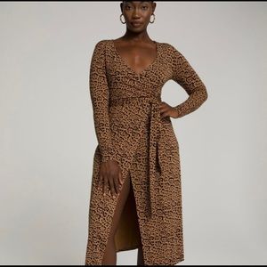 good american day night leopard wrap dress size 5